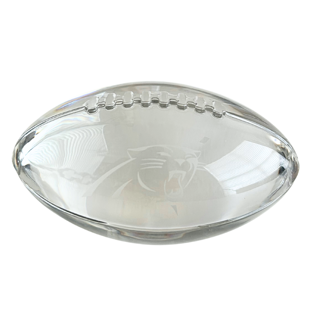 Tiffany &amp; Co. Marked Crystal Football Panthers Paperweight