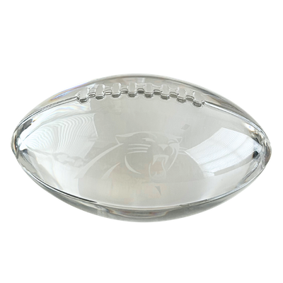 Tiffany &amp; Co. Marked Crystal Football Panthers Paperweight