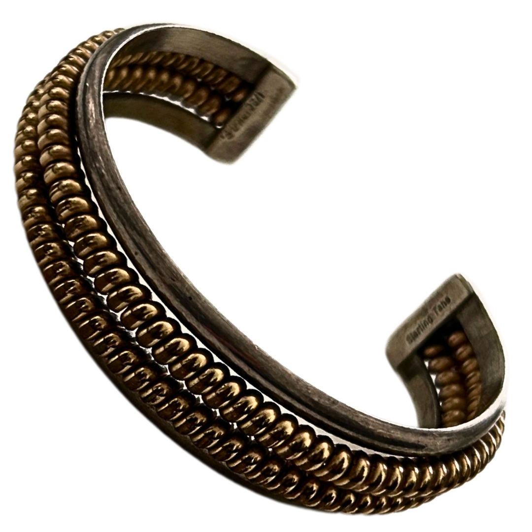Signed Tahe Sterling C1/20 12K GF Cuff Bracelet
