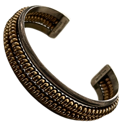 Signed Tahe Sterling C1/20 12K GF Cuff Bracelet