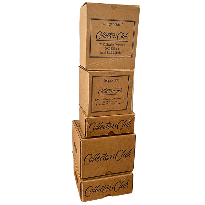 Longaberger Collectors Club 2000-2003 JW Collection Baskets &amp; Liners Set of 5