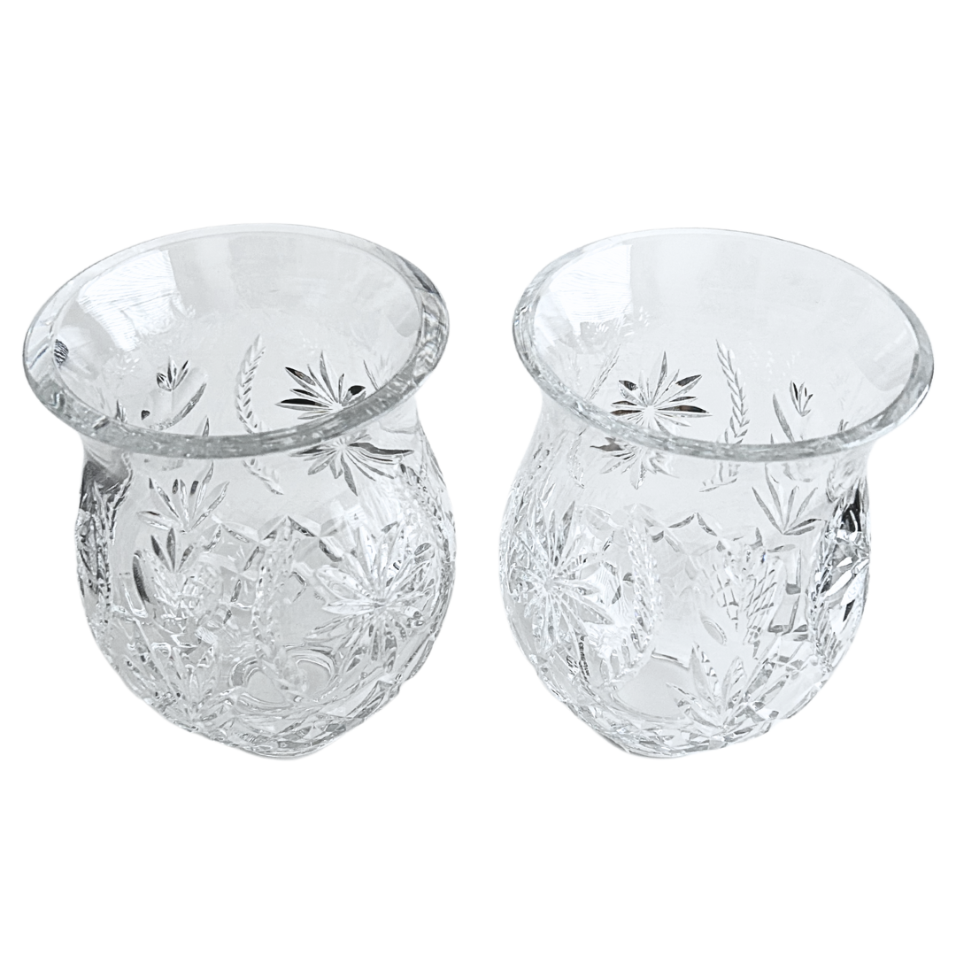Waterford Crystal Times Square 2001 Marked Hurricane Globe Set of 2