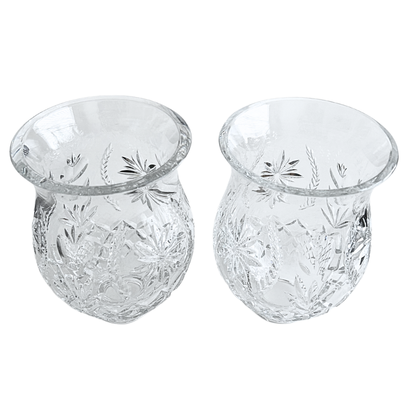 Waterford Crystal Times Square 2001 Marked Hurricane Globe Set of 2