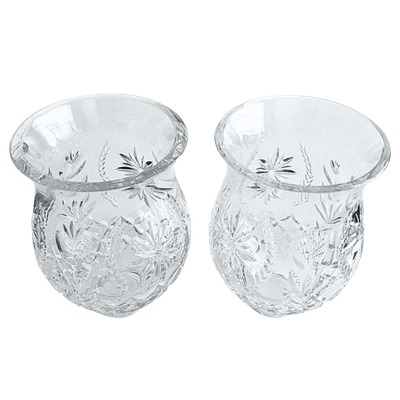 Waterford Crystal Times Square 2001 Marked Hurricane Globe Set of 2