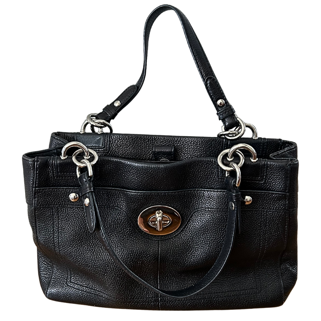 COACH Pebble Grain Triple Compartment Shoulder Purse 16531