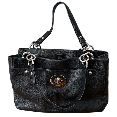 COACH Pebble Grain Triple Compartment Shoulder Purse 16531