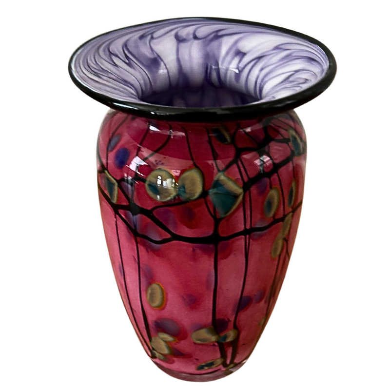 T. Ueltschey Fire Island Signed Art Glass Vase