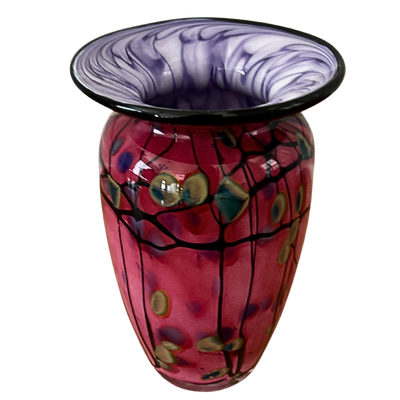 T. Ueltschey Fire Island Signed Art Glass Vase