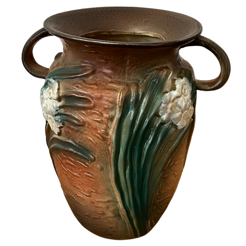 Roseville USA Floral Double Handle Vase