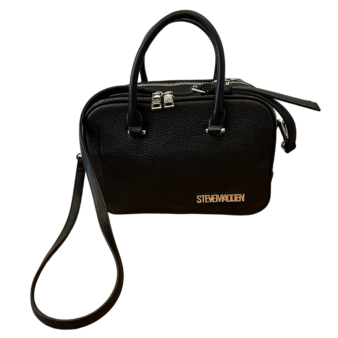 STEVE MADDEN Double Zipper Top Closure Handle &amp; Crossbody Purse