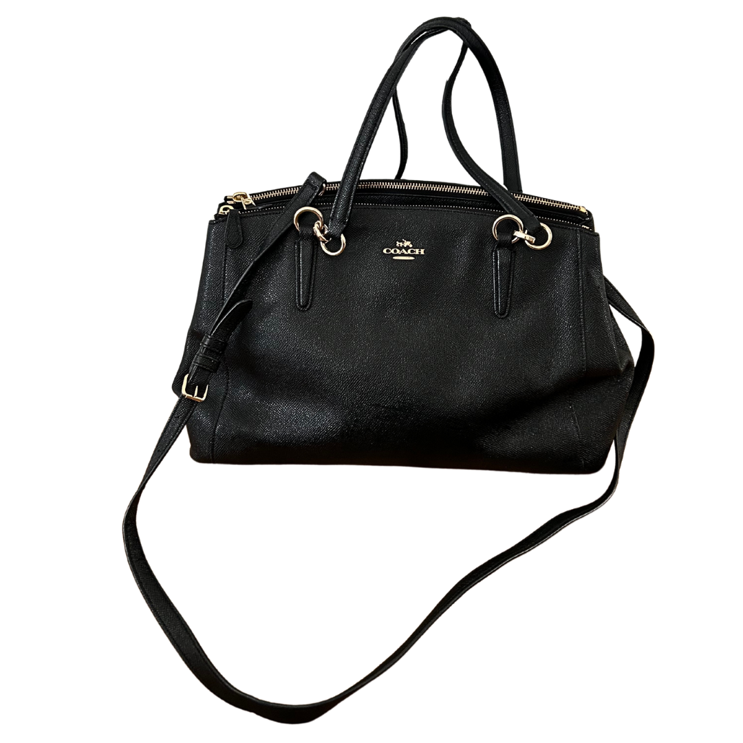 Coach Four Compartment Double Zipper Closure Handle &amp; Detachable Crossbody Purse 57525