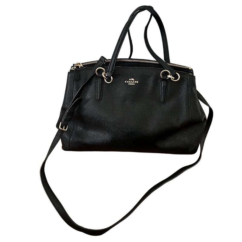 Coach Four Compartment Double Zipper Closure Handle &amp; Detachable Crossbody Purse 57525