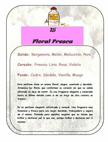 Perfume número 15 a granel - Te adoro ChD