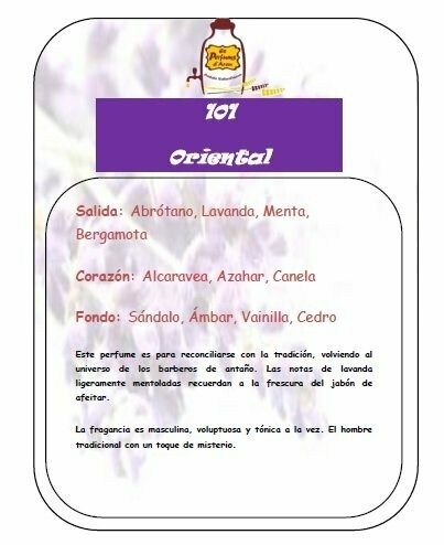 Perfume número 101 a granel - Hombre JaPG