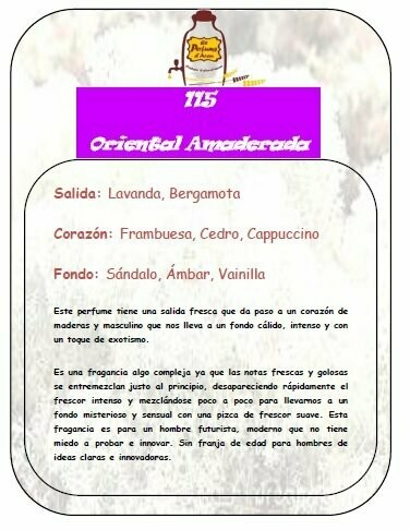Perfume número 115 a granel - Rocas hombre