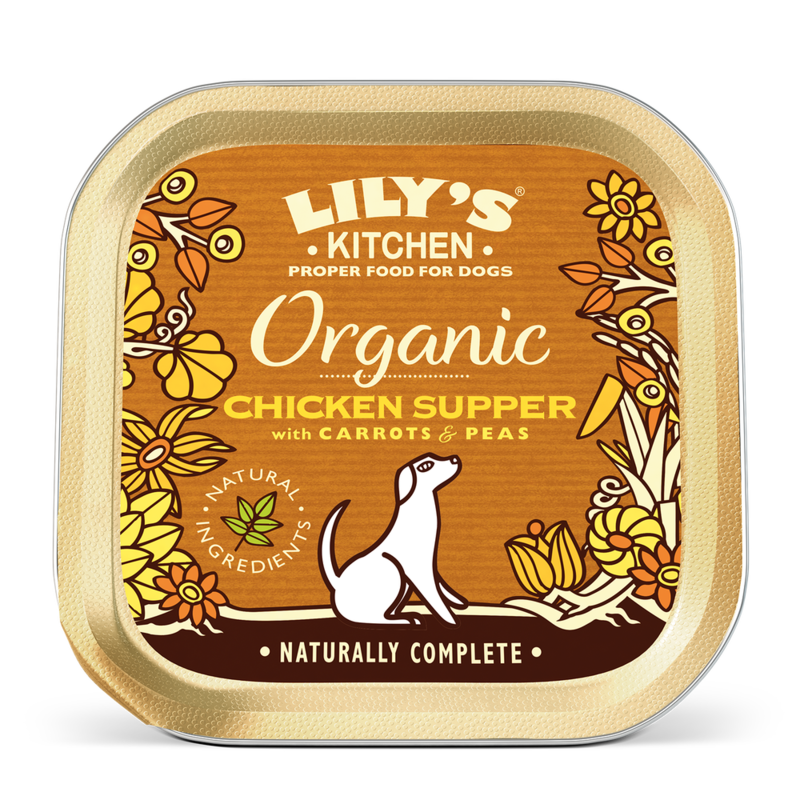 Lily&#39;s Kitchen - Barquette Recette Bio au Poulet pour Chiens 150g