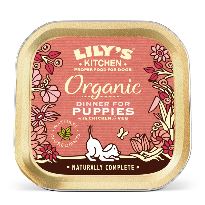 Lily&#39;s Kitchen - Barquette Recette Bio pour Chiots 150g