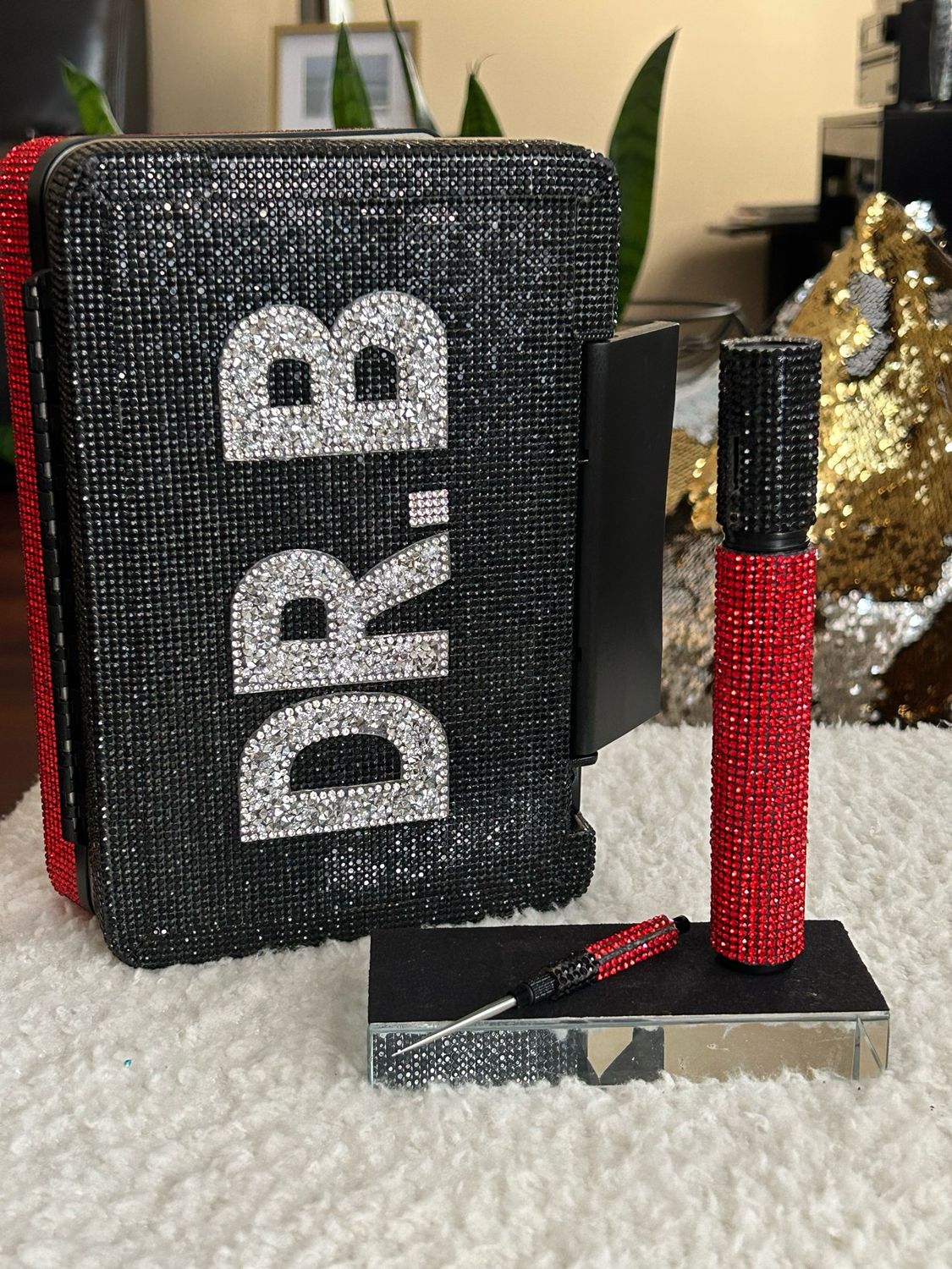 Personalized Large Rhinestone Cigar Travel Set