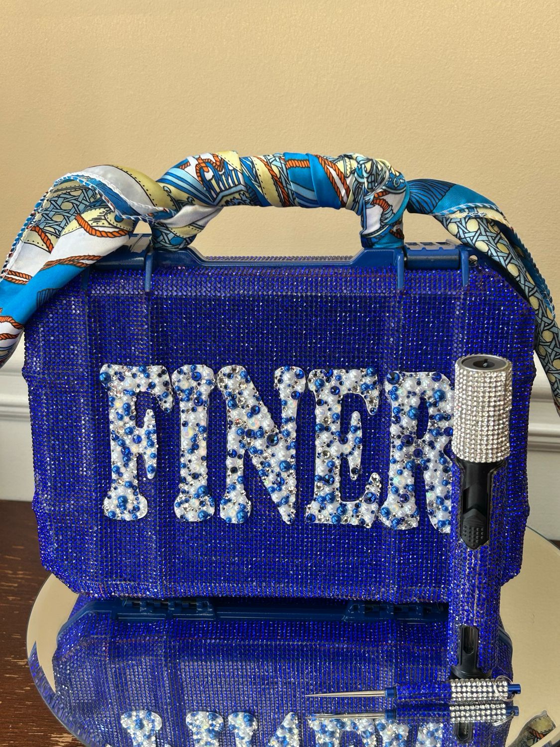 Super Big Rhinestone Humidor Case Customizable