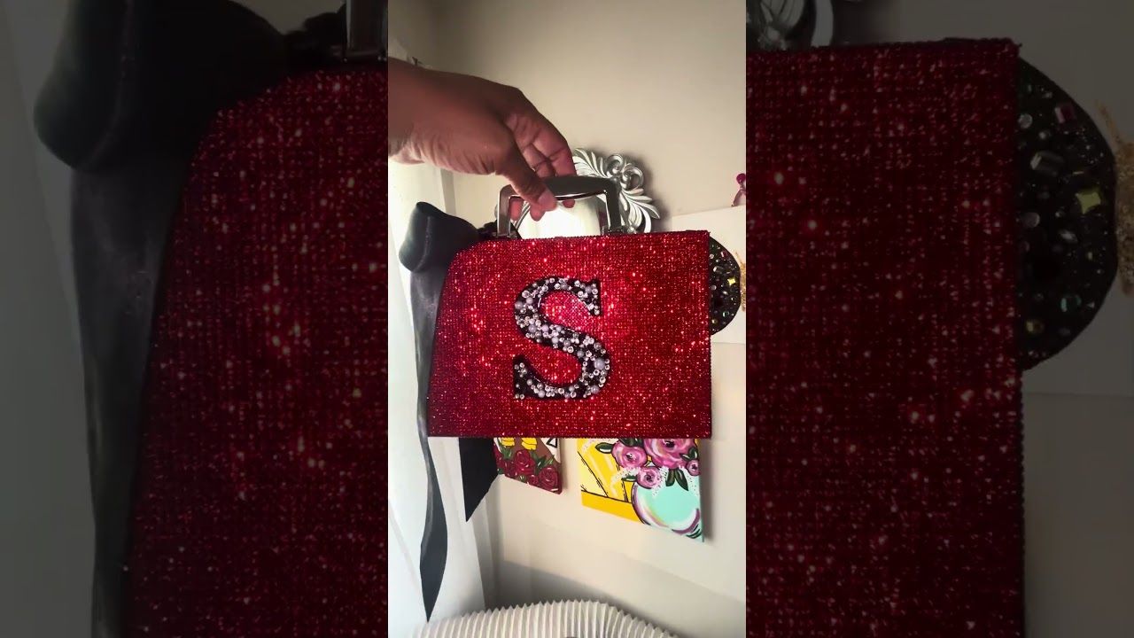 “Glam Me” Rhinestone Initial Box Bag