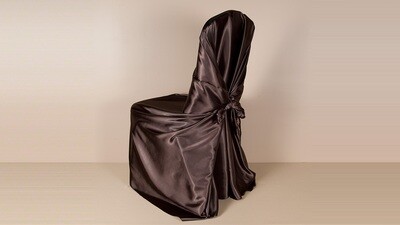 Chocolate Satin Pillowcase Chair Cover (Lot of 25)