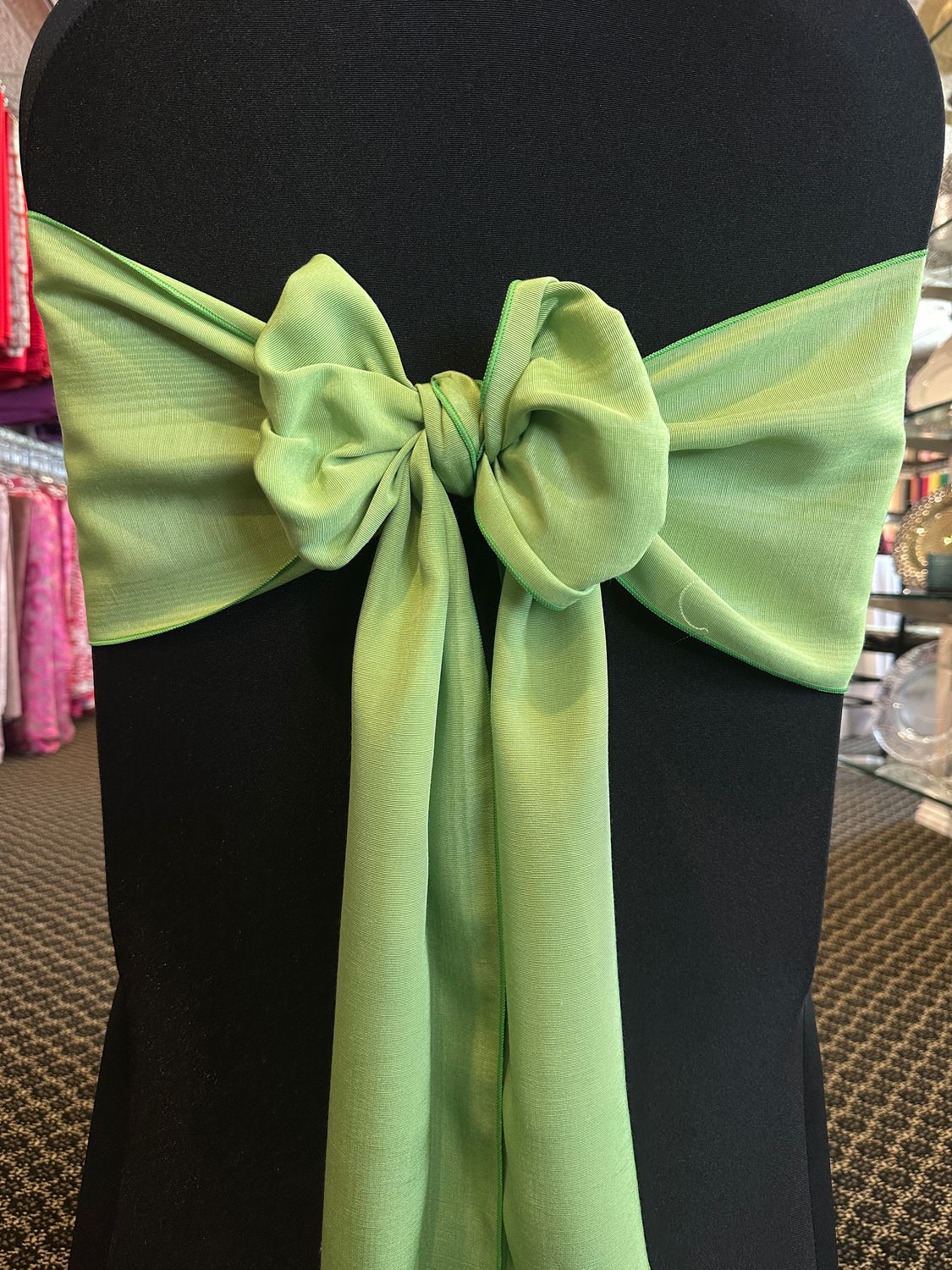 Apple Green Bengaline Moire Sash 7" x 108" (10 pack)