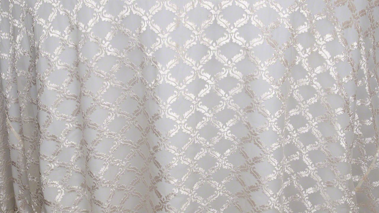 Ivory Diva Burnout Sheer - 90" x 90"