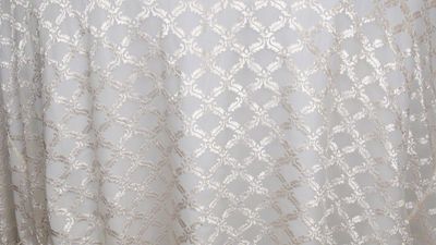 Ivory Diva Burnout Sheer - 90" x 90"