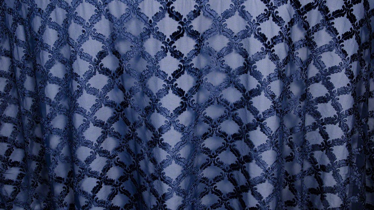 Navy Diva Burnout Sheer - 90" x 90"