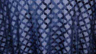 Navy Diva Burnout Sheer - 90" x 90"