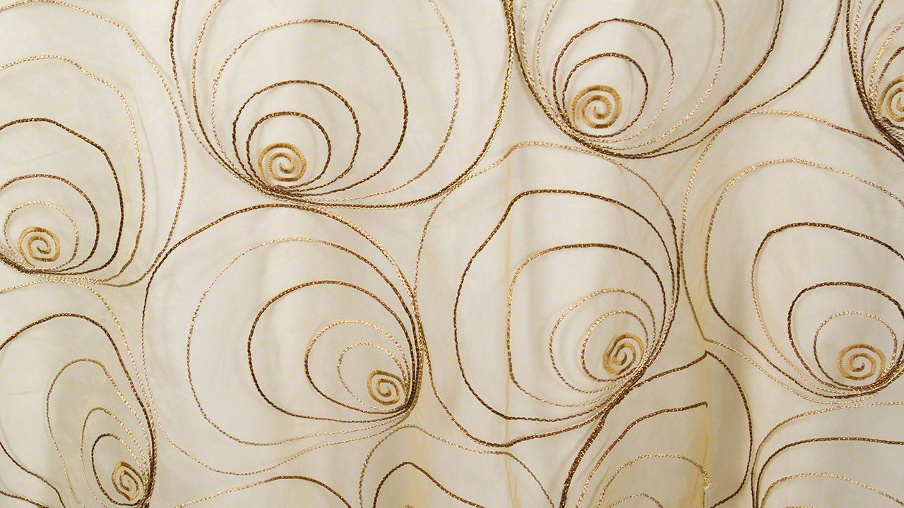 Gold Spirals Sheer - 90” x 90”