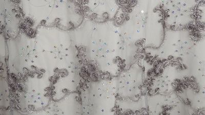 Charcoal Sequins Sheer - 90" x 90"