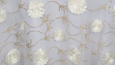 Ivory w/Gold Bridely Sheer - 84” x 84”