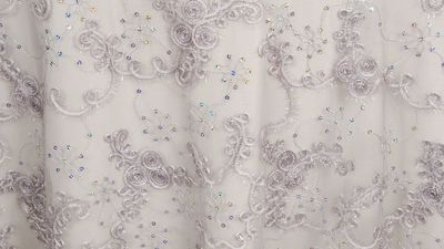 Silver Sequins Sheer - 90" x 90"