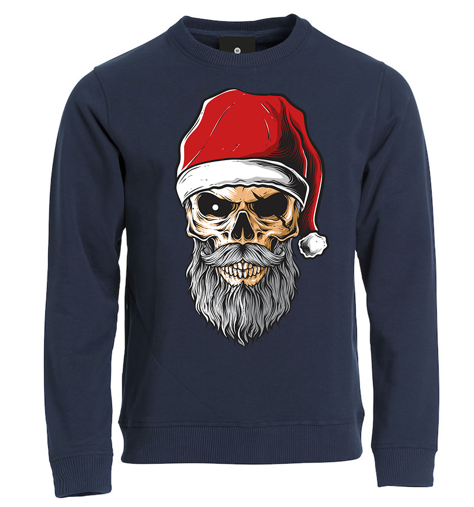 Felpa Natale uomo PIRATA CLAUS - Blu
