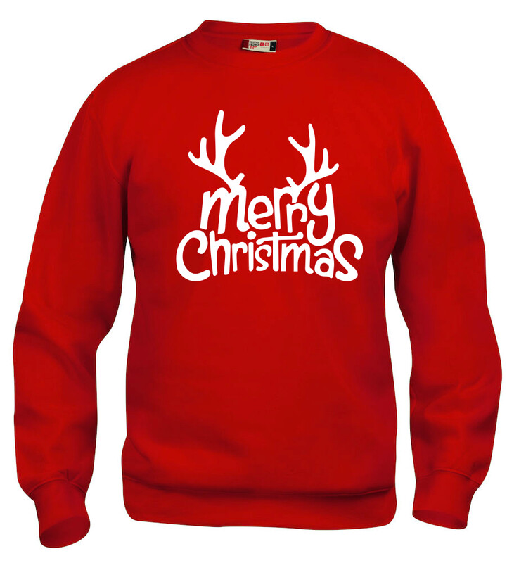 Felpa Natale uomo  MERRY CHRISTMAS - Rossa