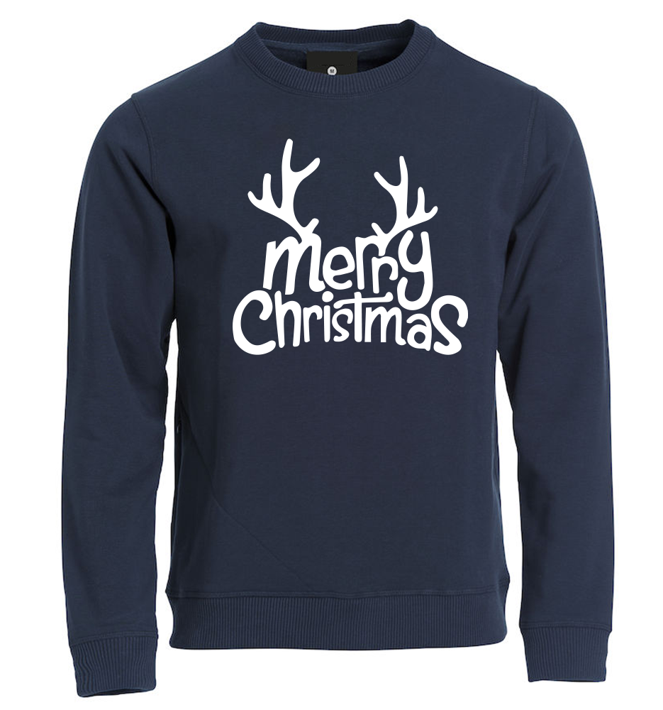 Felpa Natale uomo  MERRY CHRISTMAS - Blu