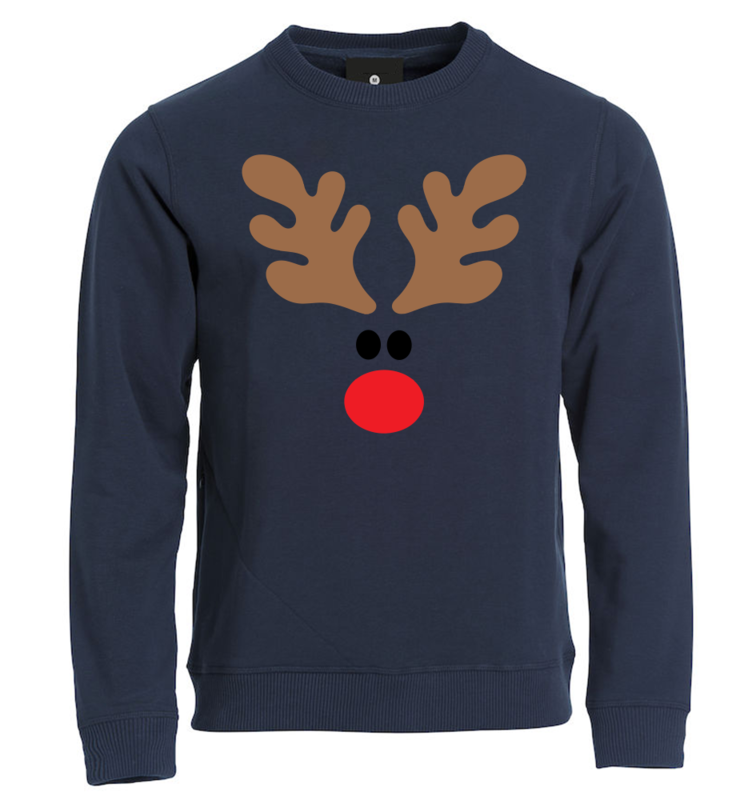 Felpa Natale uomo RENNA - Blu