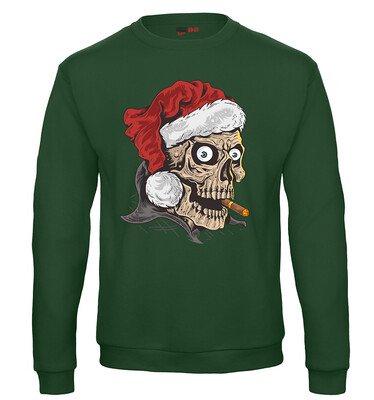Felpa Natale bambini SKULL - Verde