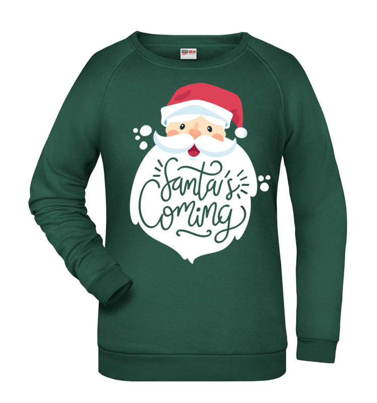 Felpa Natale donna SANTA CLAUS - Verde