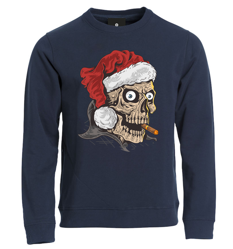 Felpa Natale bambini SKULL - blu