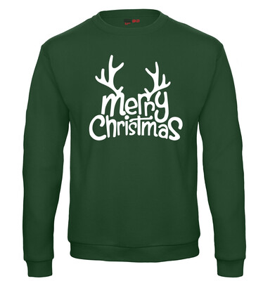 Felpa Natale bambini MERRY CHRISTMAS - Verde