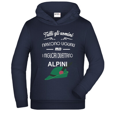 Felpa cappuccio nati Alpini - blu