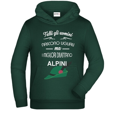 Felpa cappuccio nati Alpini - Verde