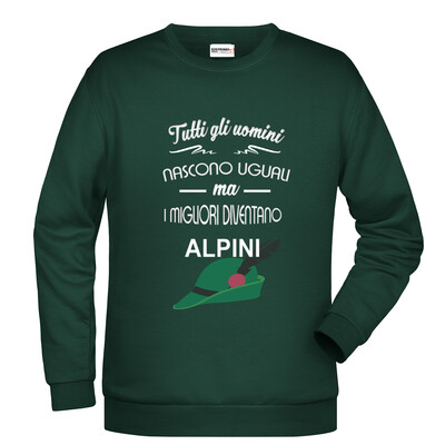 Felpa girocollo nati Alpini - verde