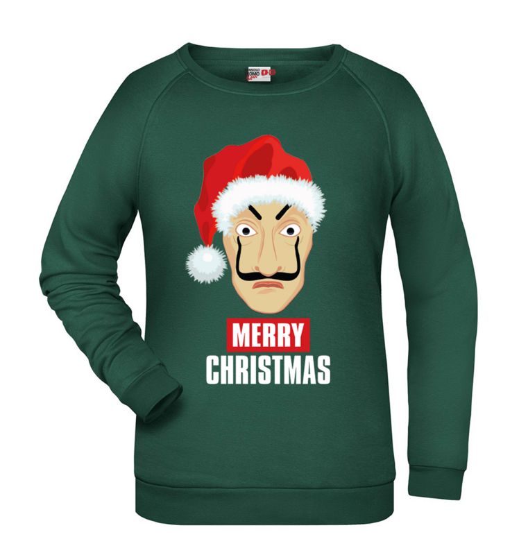 Felpa Natale donna CASA DE PAPEL - Verde