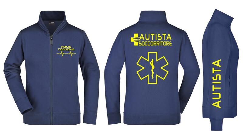 Felpa Autista Soccorritore fluo  - Personalizzata con nome
