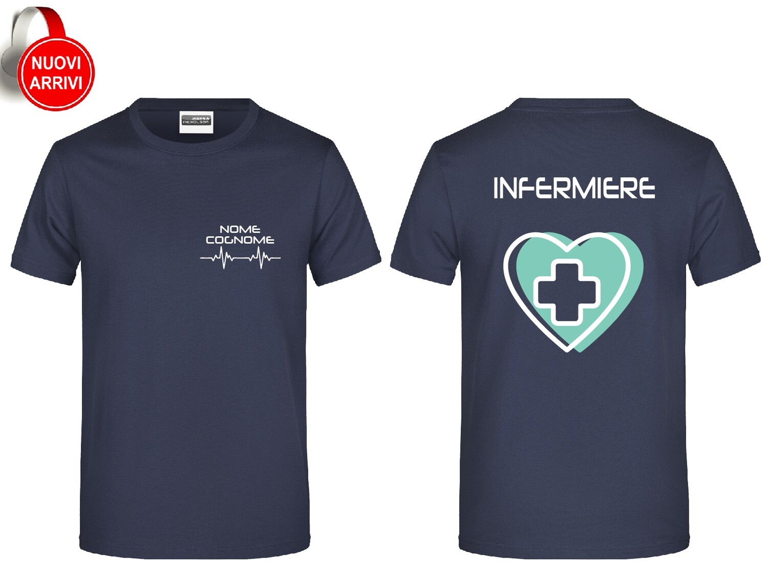 T-shirt Infermiere New TIFFANY - Personalizzata con nome, COLORE: Blu Navy