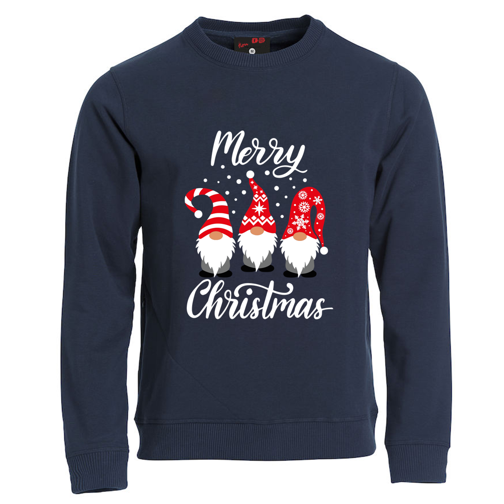Felpa Natale uomo Gnomi e Folletti - Blu