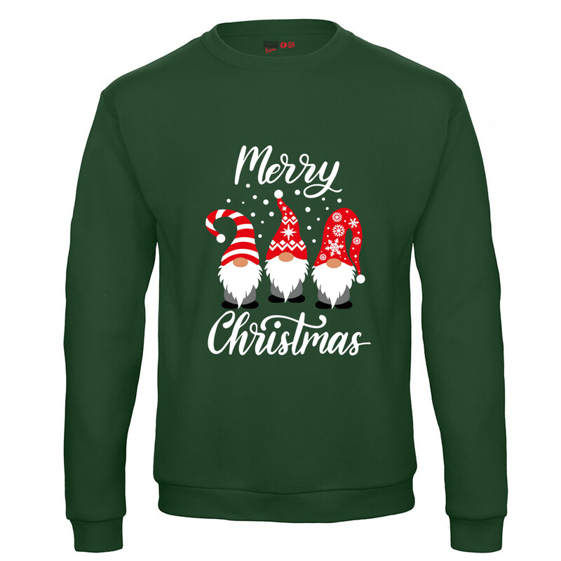 Felpa Natale uomo Gnomi e Folletti - Verde